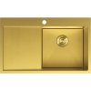 Chiuvetă Mexen Exar, din oțel inoxidabil cu 1 cuvă și scurgător, dreapta, 780 x 480 mm, auriu periat, model fagure, 6434781010P-55HC