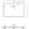 Mexen Flow+, cădiță de duș dreptunghiulară 90 x 70 cm, alb lucios, 46R107090H