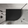 Mexen Flow+, cădiță de duș asimetrică, cu un sfert de cerc, stânga, 90 x 80 cm, negru mat, 46Q708090LH