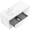 Mexen Orio, Dulap baie 100 cm cu lavoar Vela stânga, 2S, 1D, alb lucios, 91A13-10047-3-BBFFF00-W23L00