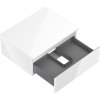 Mexen Orio, mobilier de baie 60 cm cu blat, 1 sertar, alb lucios, 91A10-06023-1-BFC00