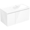 Mexen Orio, Dulap baie 90 cm cu lavoar dreapta Vela, 1S, 1D, alb lucios, 91A13-09047-3-BBFF00-W23P00