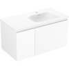 Mexen Orio, Dulap baie 90 cm cu lavoar dreapta Vela, 1S, 1D, alb mat, 91A13-09047-3-BBFF01-W23P01