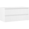 Mexen Rivel, mobilier de baie 100 cm cu blat, 2 sertare, canelat, alb mat, 91A20-10047-2-BFFC01