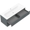 Mexen Rivel, mobilier baie 120 cm cu lavoar Vela, 2 sertare, canelat, grafit mat/alb mat, 91A20-12047-2-BFF66-W23M