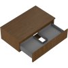Mexen Rivel, mobilier de baie 80 cm cu blat, 1 sertar, canelat, nuc, 91A20-08023-1-BFC86