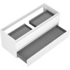 Mexen Rivel, mobilier de baie sub lavoar 120 cm, 2 sertare, canelat, alb mat, 91A20-12047-2-BFF01