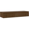 Mexen Rivel, mobilier de baie sub chiuvetă 140 cm cu partea superioară, 1 sertar, canelat, nuc, 91A20-14023-1-BFC86