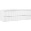 Mexen Rivel, mobilier de baie sub lavoar 140 cm cu partea superioară, 2 sertare, canelat, alb mat, 91A20-14047-2-BFFC01