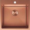 Chiuvetă Mexen Solix, din oțel inoxidabil cu 1 compartiment, 500 x 500 mm, cupru periat, model fagure, 6407501000-65HC