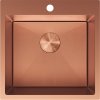 Chiuvetă Mexen Solix, din oțel inoxidabil cu 1 compartiment, 500 x 500 mm, cupru periat, model fagure, 6407501000-65HC