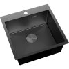 Chiuvetă Mexen Solix, din oțel inoxidabil cu 1 compartiment, 500 x 500 mm, neagră, model fagure, 6407501000-70HC