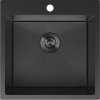 Chiuvetă Mexen Solix, din oțel inoxidabil cu 1 compartiment, 500 x 500 mm, neagră, model fagure, 6407501000-70HC