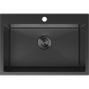 Chiuvetă Mexen Solix, din oțel inoxidabil cu 1 compartiment, 650 x 450 mm, neagră, 6403651000-70