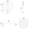 Rea Lungo Diamond, set de duș încastrat cu cap de ploaie și duș manual, auriu strălucitor, REA-P6964