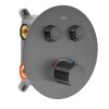 Rea Lungo, set de duș termostatic încastrat cu cap de ploaie și duș manual, grafit mat, REA-P6385