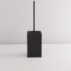 Suport WC metalic Rea Til cu perie, negru mat, REA-88095