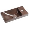 Sapho, lavoar din beton AGOS 40x22cm, stânga/dreapta, maro închis lucios, AS40015