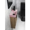 Sapho, lavoar din beton PICCOLINO 30.8x17cm, baterie pe dreapta, roz mat, PK30521