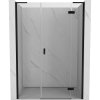 Ușă de duș Mexen Mist-H L cu 1 aripă, dreapta, 155 cm, sticlă transparentă, profil negru, 8A5L-155-001-70-00-P