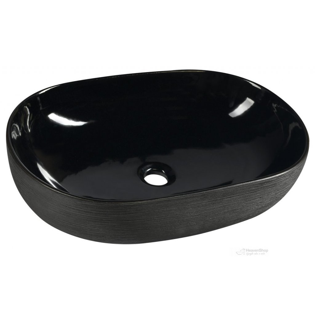 Sapho, PRIORI keramické umývadlo na dosku 60x40 cm, čierna, PI031 -  Heavenshop