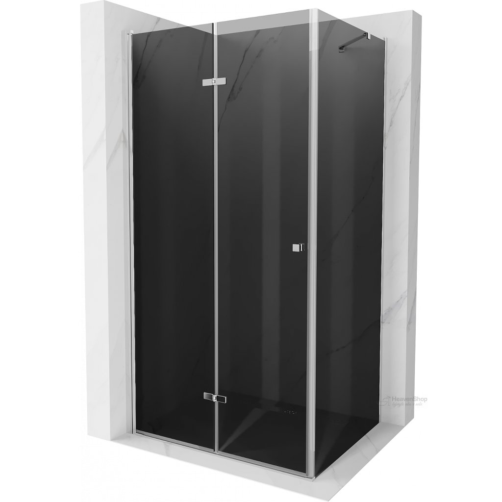 Mexen Lima, sprchovací kút 80 (dvere) x 100 (stena) cm, 6mm šedé sklo, chrómový profil, 856-080-100-01-40