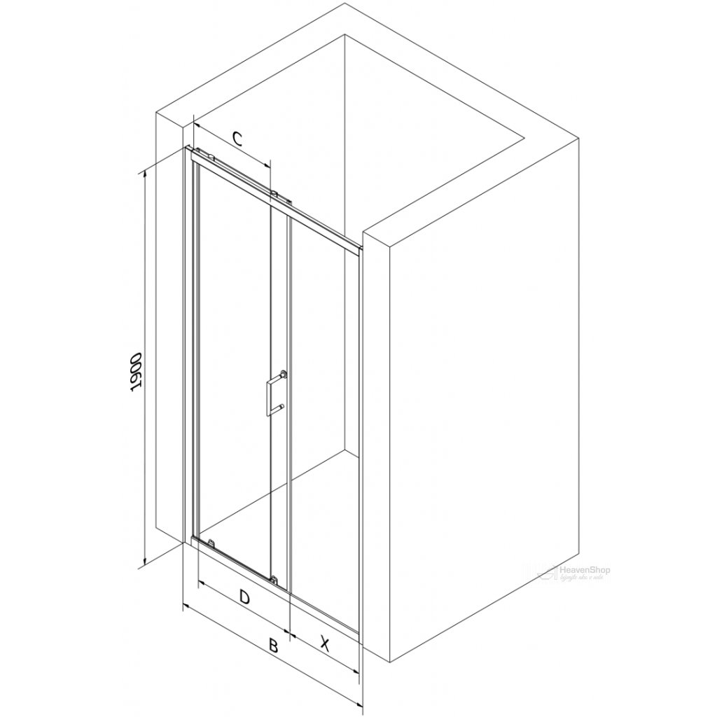 Mexen APIA sprchové posuvné dvere do otvoru 100cm, číre/pásy, 845-100-000-01-20