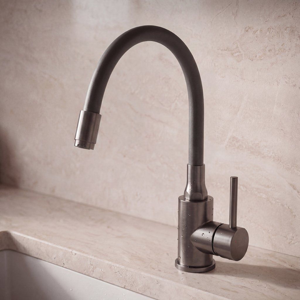 Kuchinox Navira, dřezová baterie stojící s flexibilním ramínkem, grafitová matná, LAV-B53_961E – pohled