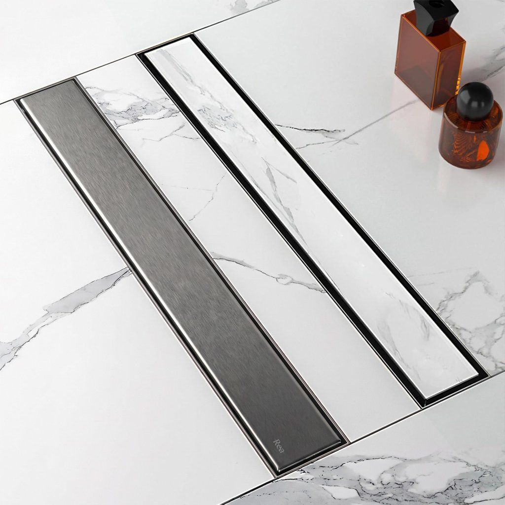 Rea Neox, lineárny podlahový žľab 60 cm, titánová, REA-G9150 – pohľad
