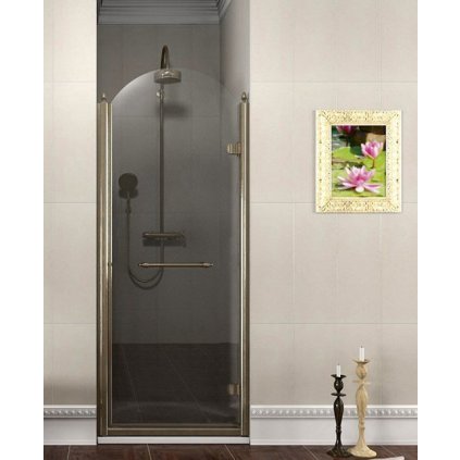 Gelco, ANTIQUE sprchové dvere 900mm, číre sklo, pravé, bronz, GQ1390RC