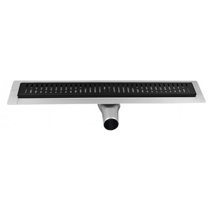 Gelco, MANUS BLACK nerezový sprchový kanálik s roštom ONDA, 750x130x55 mm, GMO13B
