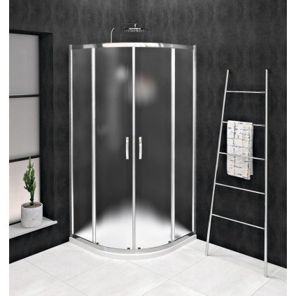 Gelco, SIGMA SIMPLY štvrťkruhová sprchová zástena 900x900mm, R550, sklo Brick, GS6590