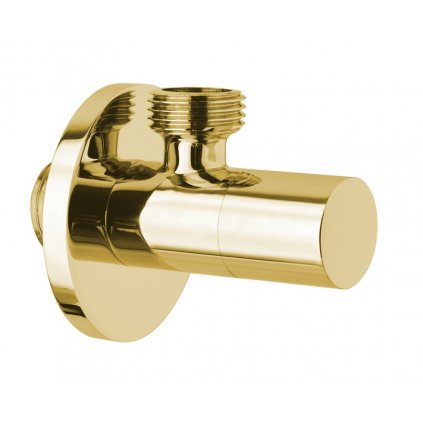 Sapho, Rohový ventil s rozetou, guľatý, 1/2'x 3/8', zlato, SL017