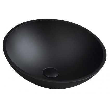 Sapho, TELICA sklenené gravírované umývadlo, priemer 42 cm, čierna, TY181B
