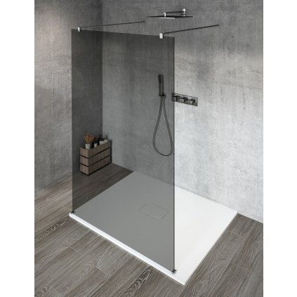 Gelco, VARIO CHROME jednodielna sprchová zástena do priestoru, dymove sklo, 1300 mm, GX1313GX2210