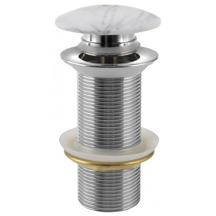 Sapho, BLOK umývadlová výpust 5/4", click-clack, zátka biela carrara, matný, 2401-941
