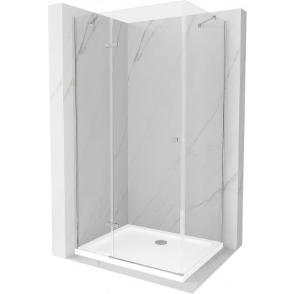 Mexen Roma, sprchovací kút 70 (dvere) x 100 (stena) cm, 6mm číre sklo, chrómový profil + slim sprchová vanička 5cm, 854-070-100-01-00-4010