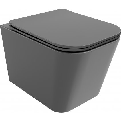 Mexen Teo WC Rimless s WC doskou slim, duroplast, tmavo-šedá matná, 30854071