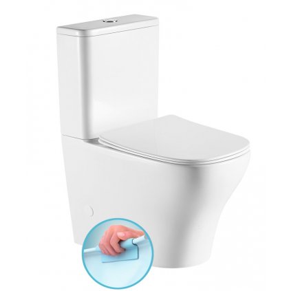 Sapho, BELLO RIMLESS WC kombi misa s nádržkou,spodný/zadný odpad, PC103WR