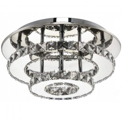 Toolight, LED krištáľové závesné stropné svietidlo 20W, neutrálna farba, APP412-C, chrómová, OSW-65010