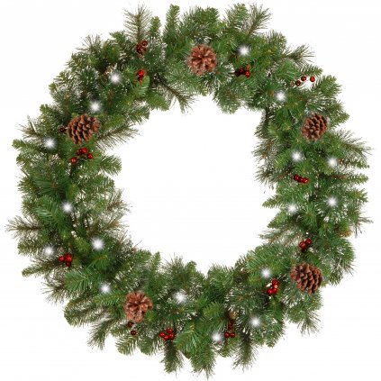 Tutumi - Vianočný veniec okrúhly LED 60cm 311427, CHR-06524