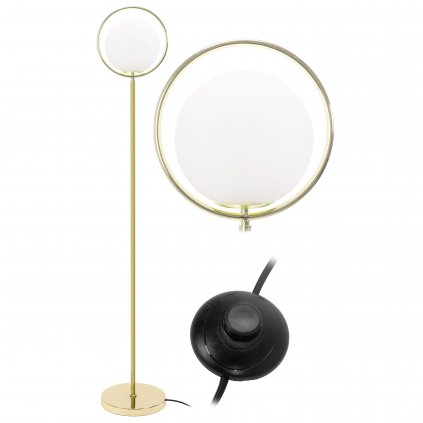 Toolight - Podlahová lampa APP927-1F, zlatá-biela, OSW-07009