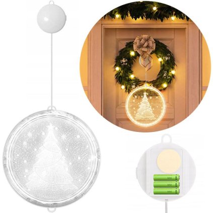 Tutumi, LED svietiaca ozdoba so stromčekovým vzorom 311382, biela, CHR-06516