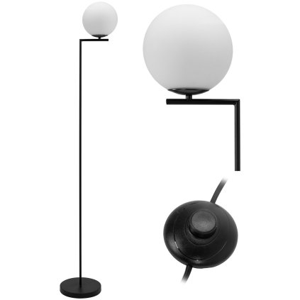 Toolight - Podlahová lampa 1xE27 60W app920-1F, čierna, OSW-03207