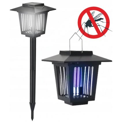 Bluegarden, LED solárna lampa proti hmyzu 15x15x27 cm J-22, čierna, OGR-02107
