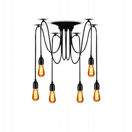 Toolight - Stropná lampa Spider 6xE27, čierna, OSW-00017