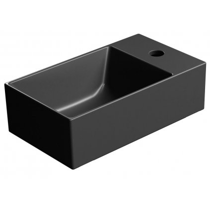 Sapho, KUBE X keramické umývadlo 40x23 cm, čierna matná, 9484126