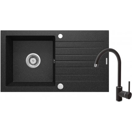 4057 1 zlew zorba grafitowy granit 1k z o 760x440x160 3 5 osprzet space saver bateria nemezja z wylewka u