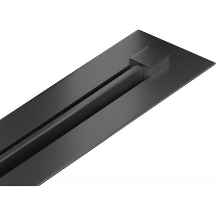Mexen Flat Super Slim, super tenký odtokový žľab s 360° rotačným sifónom 100 cm, čierna matná, 1751100