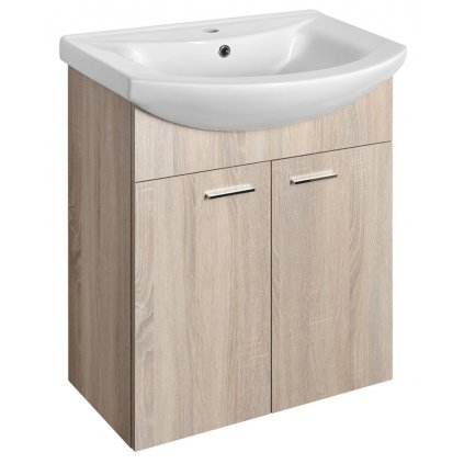 Sapho, ZOJA umývadlová skrinka 61,5x74x32,5cm, dub platin, 2x dvierka, 51163